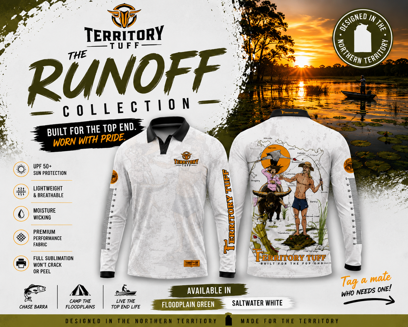 Territory Tuff Runoff Collection - Floodplain Green Shirt